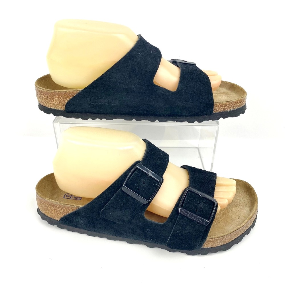 Birkenstock Suede Leather Sandals Women's 9 Soft Footbed "Arizona" 40 Worn Once! - Picture 4 of 9